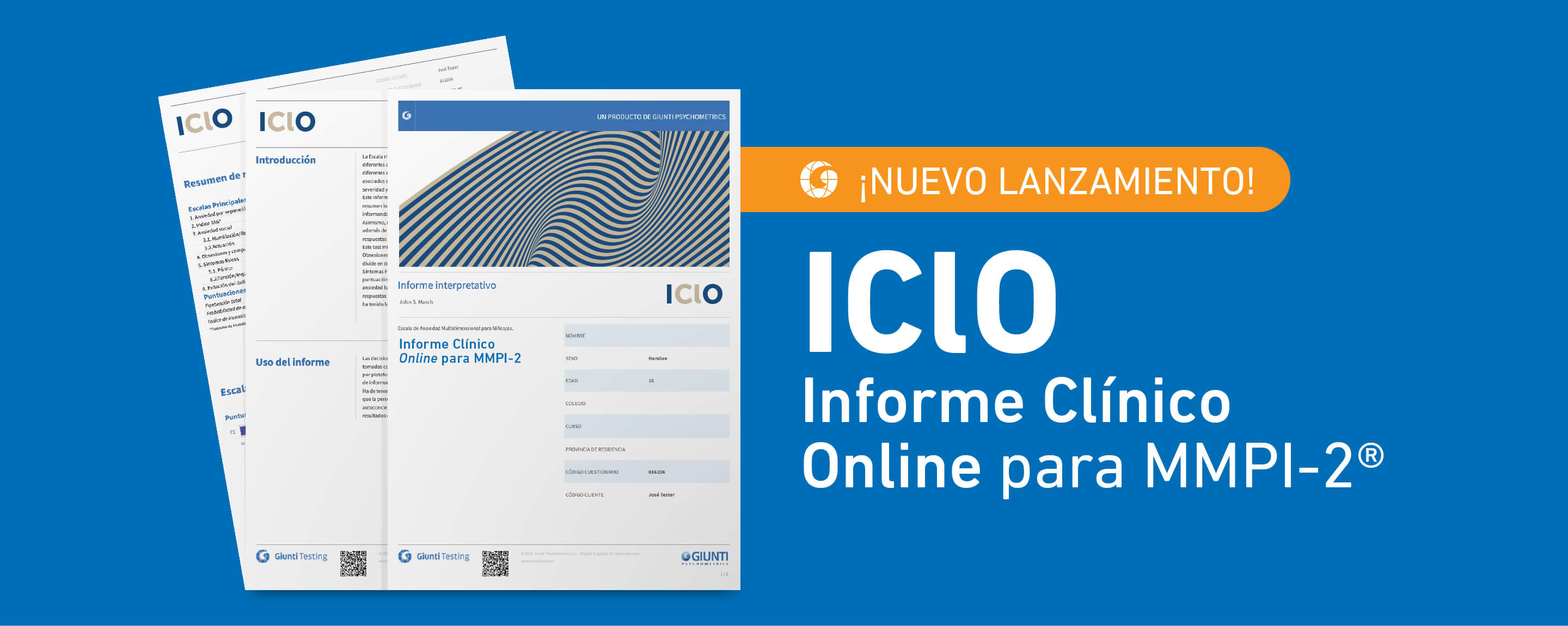 Lanzamiento ICLO - Informe Clínico Online para interpretar el resultado del MMPI-2® 